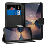Black Book Case Flip with Strap For Nokia 2.2 TA-1183 Slim Fit Look